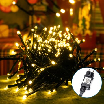 Aigostar - LED-Außen-Weihnachtslichterkette, 600 LEDs / 8 Funktionen, 18 m, IP44, warmweiß