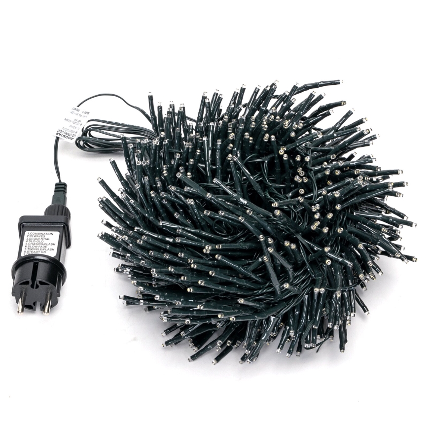 Aigostar - LED-Außen-Weihnachtslichterkette, 600 LEDs / 8 Funktionen, 18 m, IP44, warmweiß