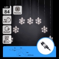 Aigostar - LED-Außen-Weihnachtslichterkette 84 LEDs / 8 Funktionen, 1,2×1 m, IP44, kaltweiß, Schneeflocken