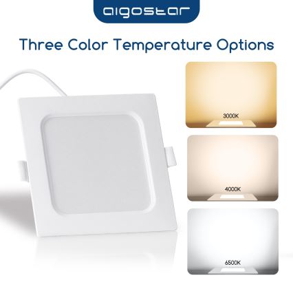 Aigostar - LED-Deckeneinbauleuchte LED/6W/230V 3000K 12x12 cm weiß