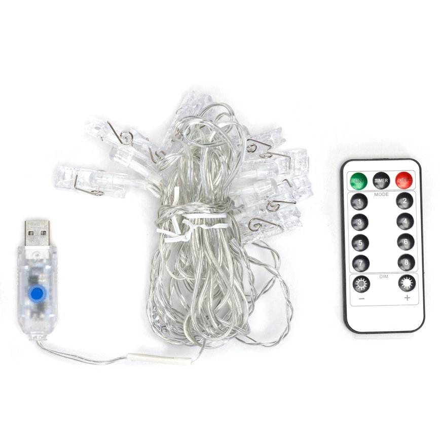 Aigostar - LED-Deko-Lichterkette 10xLED/5W/USB 5 m warmweiß