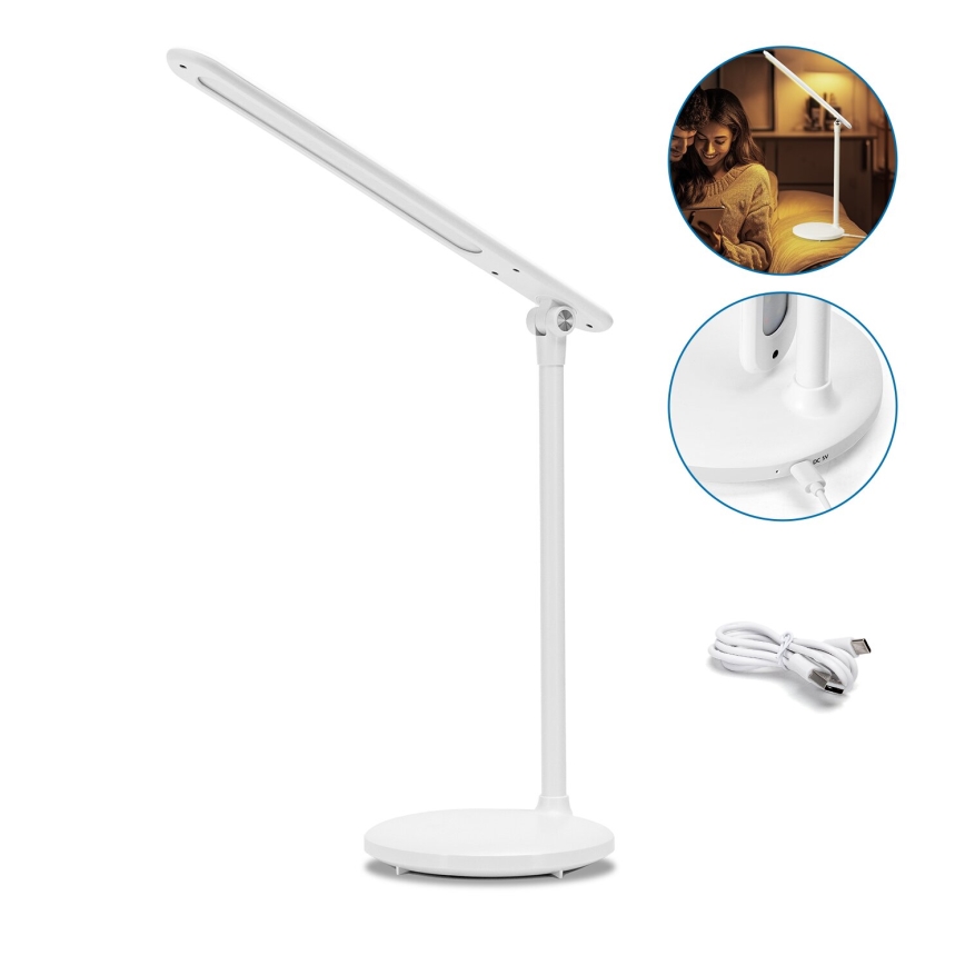 Aigostar - LED dimmbare wiederaufladbare Touch-Schreibtischlampe LED/3W/5V 1200mAh 3000/4000/6500K