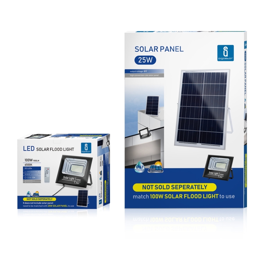 Aigostar - LED dimmbarer Solarstrahler LED/100W/3,2V IP67 2000 mAh + Fernbedienung
