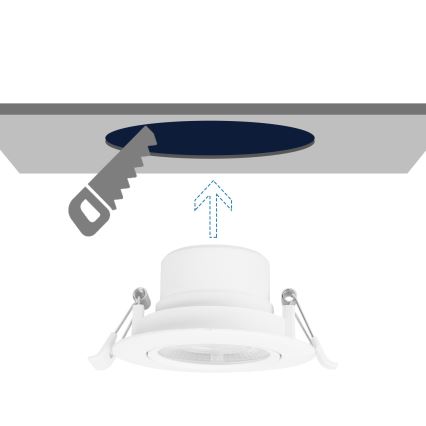 Aigostar - LED-Einbauleuchte, 5 W, 230 V, 4000 K, Ø 8,5 cm, weiß
