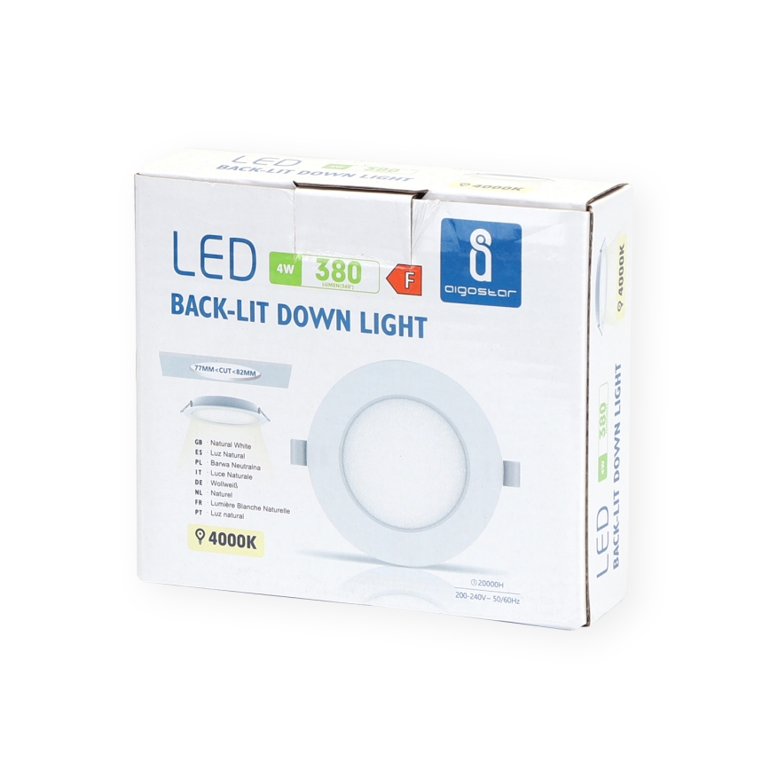 Aigostar - LED-Einbauleuchte LED/4W/230V 4000K d 9,8 cm weiß