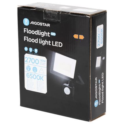 Aigostar - LED-Fluter mit Sensor LED/30W/230V 6500K IP65