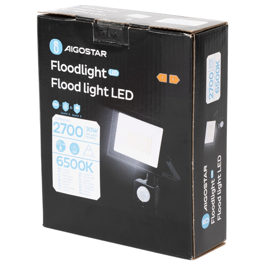 Aigostar - LED-Fluter mit Sensor LED/30W/230V 6500K IP65