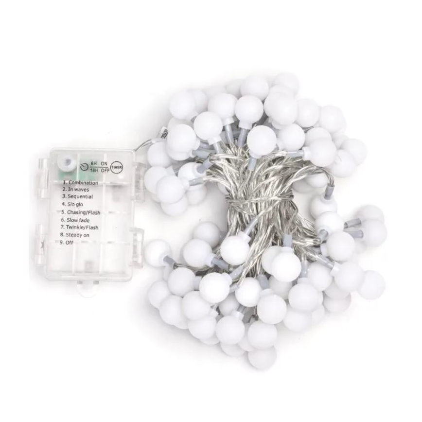 Aigostar - LED Außen-Weihnachtslichterkette 100xLED/3xAA/8 Funktionen 10,3 m IP44 warmweiß