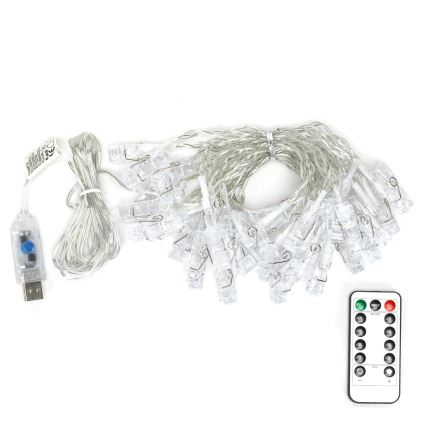 Aigostar - LED-Lichterkette 40 LEDs/5 W/USB, 9 m, warmweiß