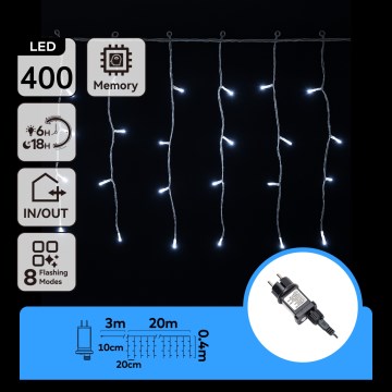 Aigostar - LED-Lichterkette für den Außenbereich, 400 LEDs/8 Funktionen, 20x0,4 m, IP44, kaltweiß