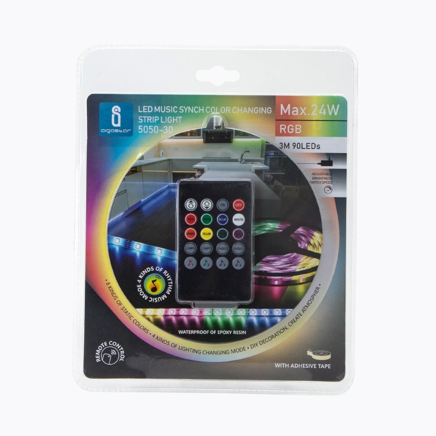 Aigostar - LED RGB dimmbarer Außenlichtstreifen 3m LED/24W/12/230V IP65 + Fernbedienung