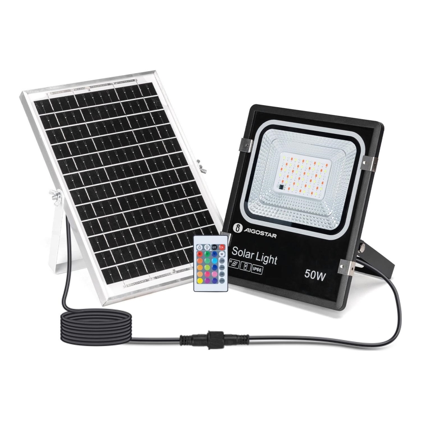 Aigostar - LED RGB dimmbarer Solarstrahler LED/50W/3,2V IP66 4000 mAh + Fernbedienung