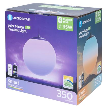 Aigostar - LED RGB Dimmbare Solar-Hängeleuchte MESH LED/5W/3,7V 8000 mAh 2700K-6500K IP65 d 30 cm