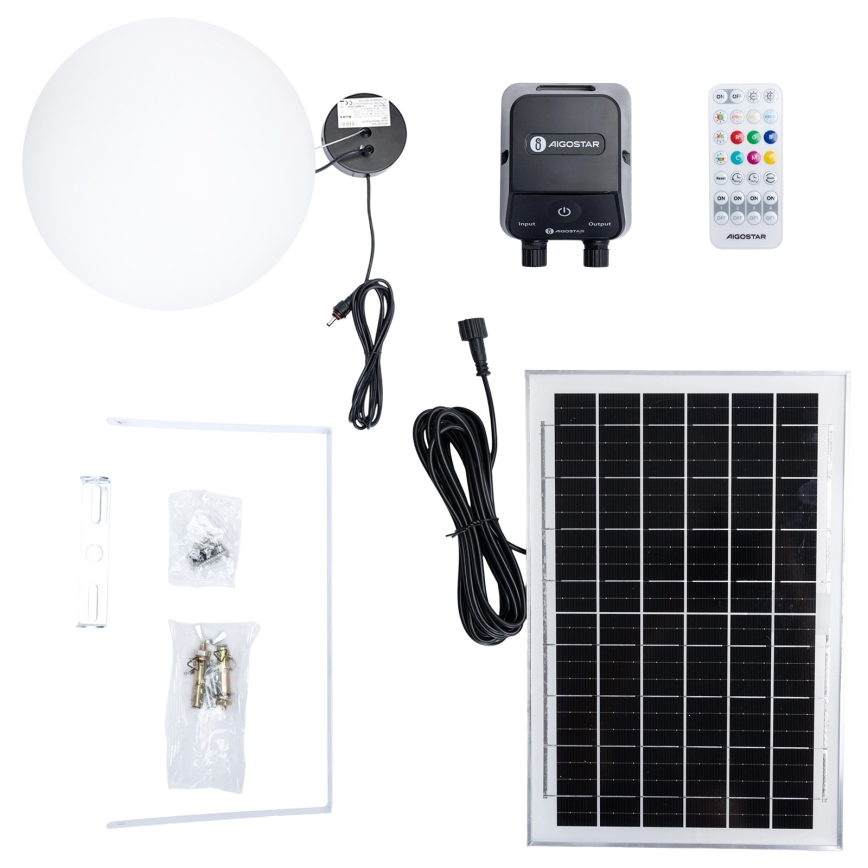 Aigostar - LED RGB Dimmbare Solar-Hängeleuchte MESH LED/35W/3,7V 8000 mAh 2700K-6500K IP65 d 50 cm