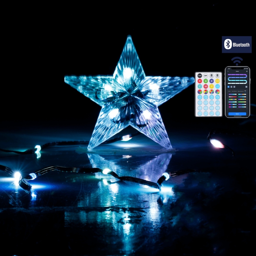 Aigostar - LED RGBICW Außen-Weihnachts-Lichterkette, 100 LEDs, 10 m, IP44 + Fernbedienung
