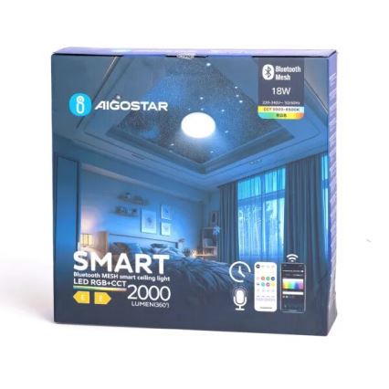 Aigostar - LED RGBW dimmbare Badezimmer-Deckenleuchte MESH Smart LED/18W/230V 3000-6500K IP44 + Fernbedienung