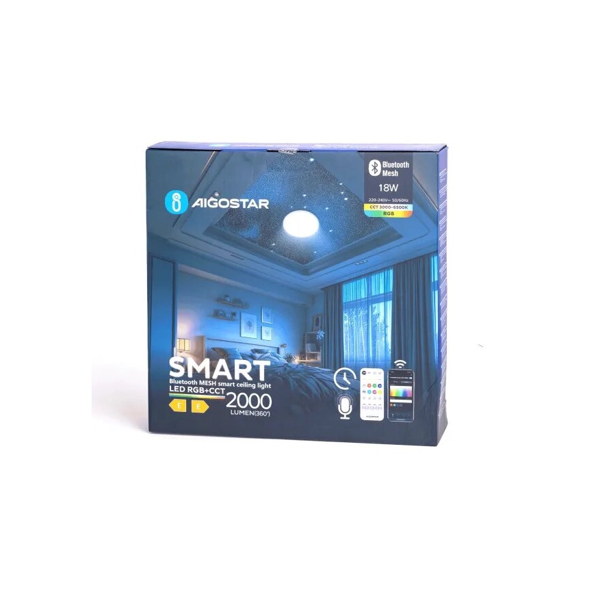 Aigostar - LED RGBW dimmbare Badezimmer-Deckenleuchte MESH Smart LED/18W/230V 3000-6500K IP44 + Fernbedienung