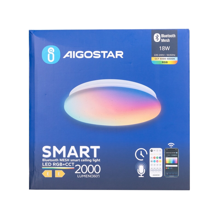Aigostar - LED RGBW dimmbare Badezimmer-Deckenleuchte MESH Smart LED/18W/230V 3000-6500K IP44 + Fernbedienung