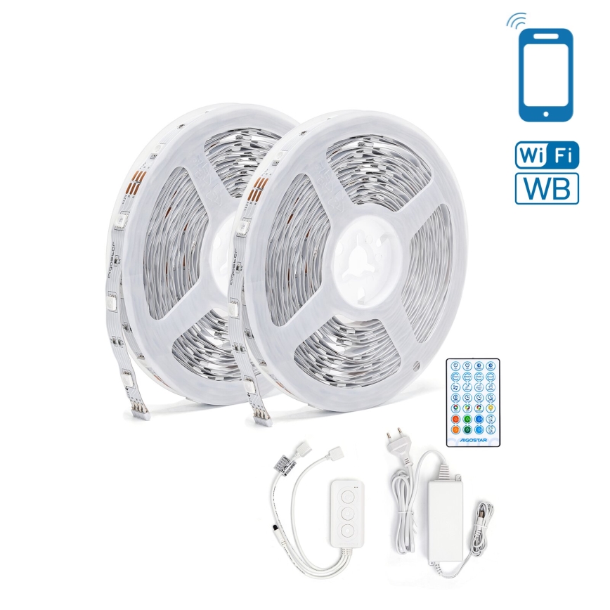 Aigostar - LED RGBW dimmbarer LED-Streifen/48W/12V 2x7,5 m Wi-Fi