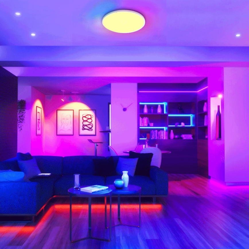 Aigostar - LED RGBW dimmbare Badezimmer-Deckenleuchte LED/24W/230V 3000-6500K Ø 42 cm IP44 + Fernbedienung