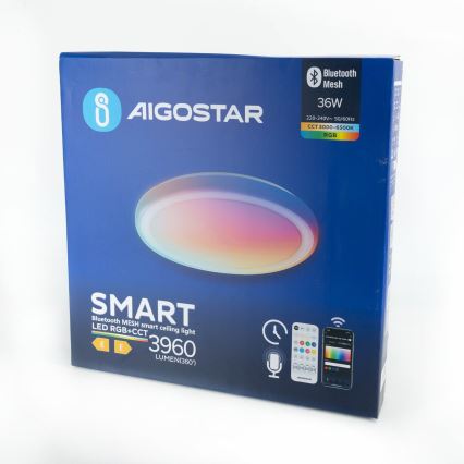 Aigostar - LED RGBW dimmbare Deckenleuchte MESH LED/36W/230V 3000-6500K + Fernbedienung