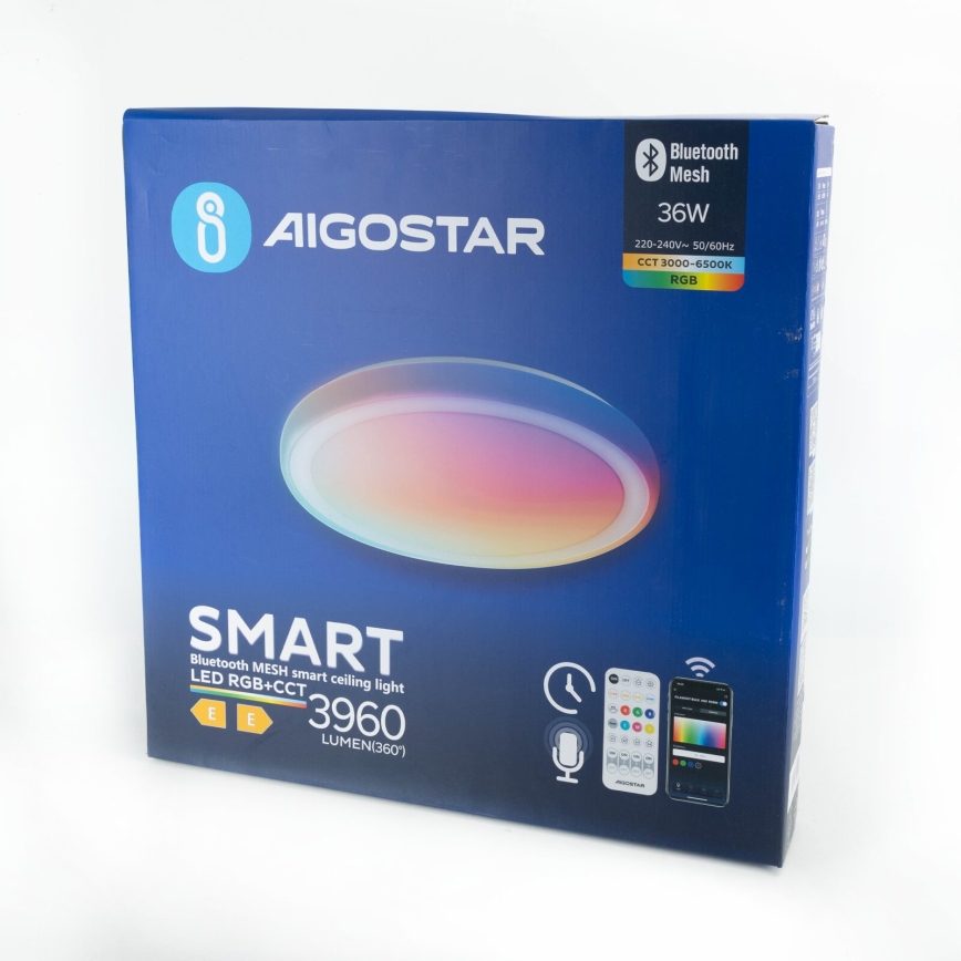 Aigostar - LED RGBW dimmbare Deckenleuchte MESH LED/36W/230V 3000-6500K + Fernbedienung