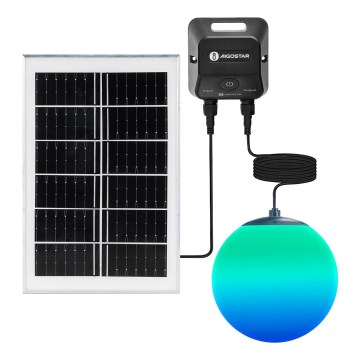 Aigostar - LED RGBW Dimmbare Solar-Hängeleuchte MESH LED/20W/3,7V 4000 mAh 2700K-6500K IP65 d 20 cm