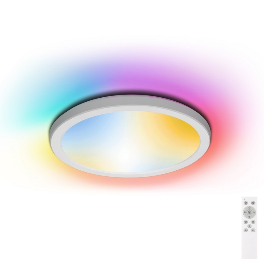 Aigostar - LED RGBW dimmbares Badezimmer-Deckenleuchte LED/18W/230V 3000-6500K Ø 30 cm IP44 + Fernbedienung