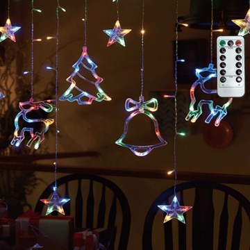 Aigostar - LED RGBY Außen-Weihnachtslichterkette 120xLED/8 Funktionen 3x0,6m IP44 mehrfarbig + Fernbedienung