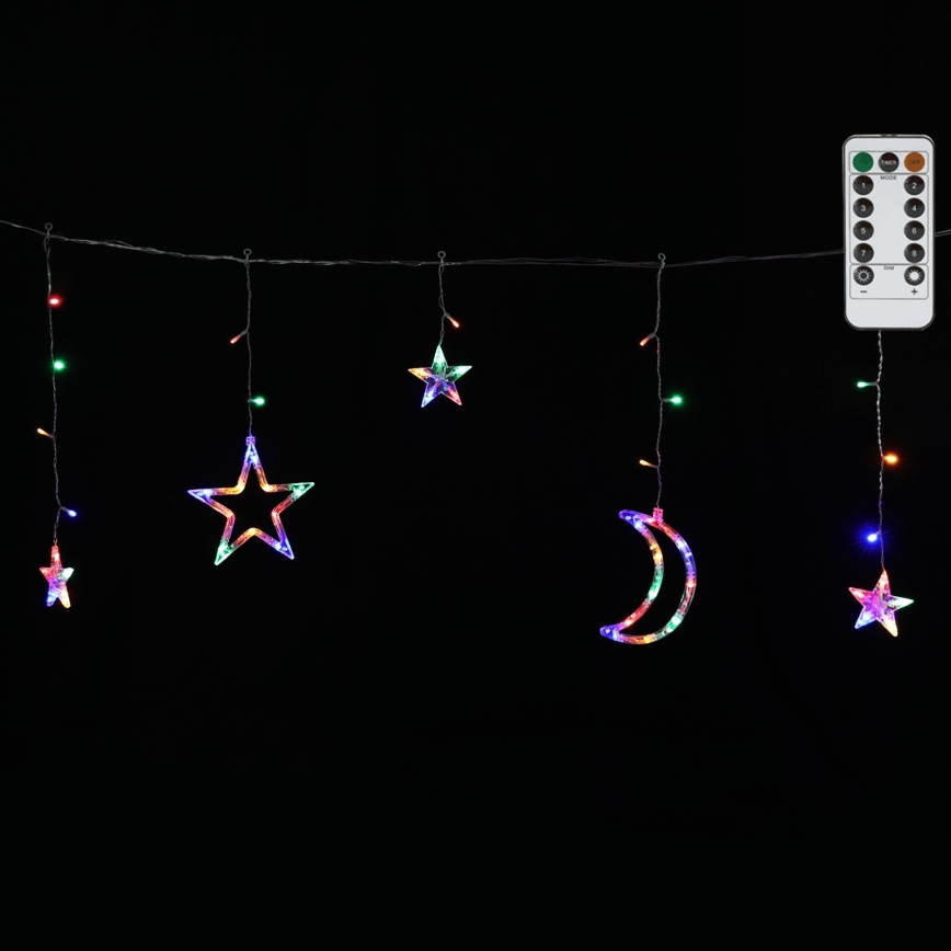 Aigostar - LED RGBY Außen-Weihnachtslichterkette 120xLED/8 Funktionen 3x0,6m IP44 mehrfarbig + Fernbedienung