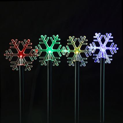 Aigostar - LED RGBY Solar-Weihnachtsleuchte 5×LED/1,2 V/8 Funktionen 1 m IP65 800 mAh Schneeflocken