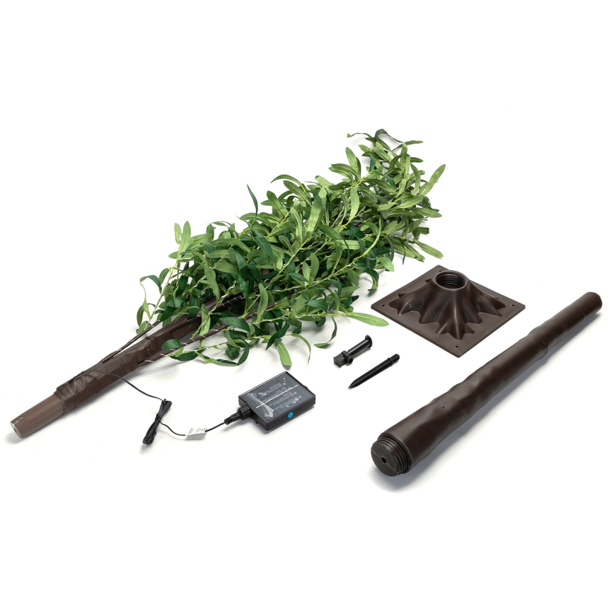 Aigostar - LED Solar-Dekoration 285xLED/3,8m IP65 1200 mAh warmweiß Olive