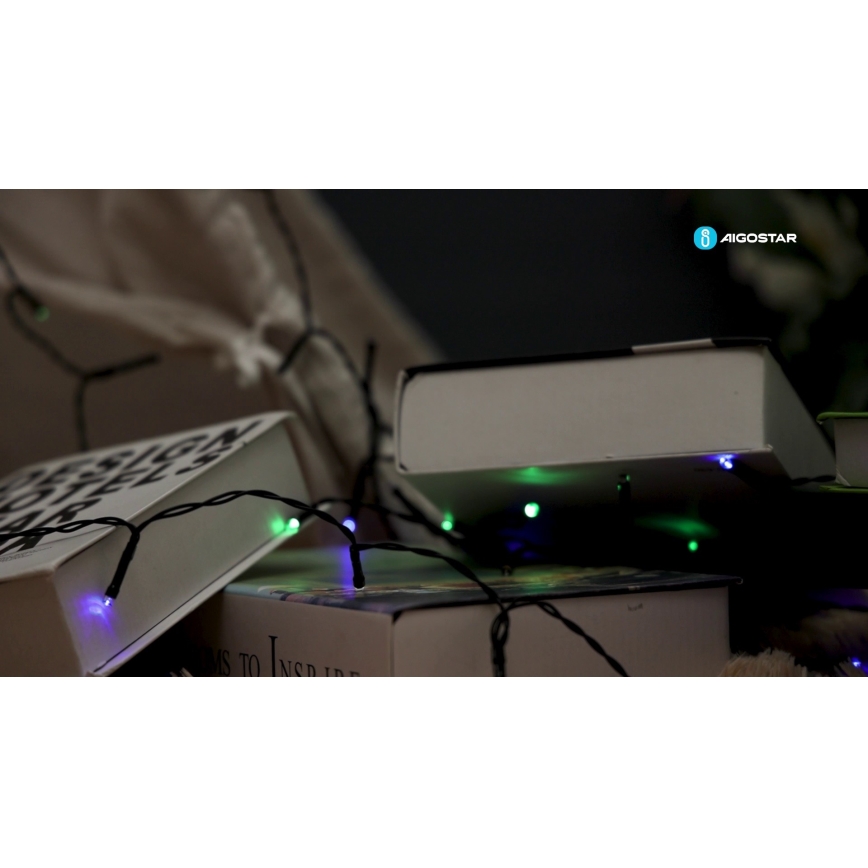 Aigostar - LED Solar-Weihnachtslichterkette 100xLED/8 Funktionen 12m IP65 mehrfarbig