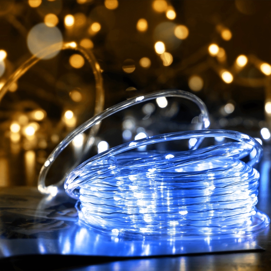Aigostar - LED Solar-Weihnachtslichterkette 100xLED/8 Funktionen 12m IP65 kaltweiß 800 mAh