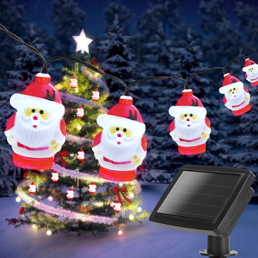 Aigostar - LED Solar-Lichterkette Weihnachten 10xLED/3,8 m IP44 kaltweiß 400 mAh