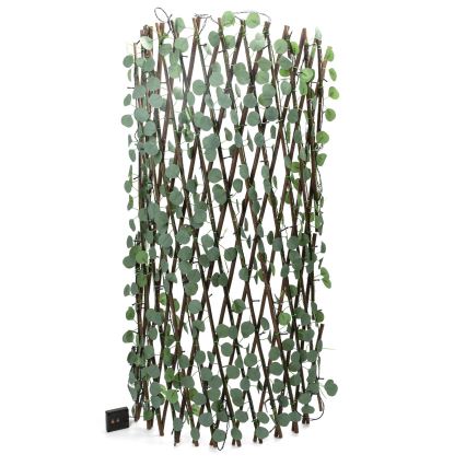 Aigostar - LED Solar-Lichterkette 148xLED/2x1,2m IP65 300 mAh warmweiß Eukalyptus