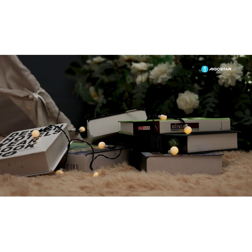 Aigostar - LED Solar-Dekorationskette 50xLED/8 Funktionen 12m IP65 800 mAh warmweiß
