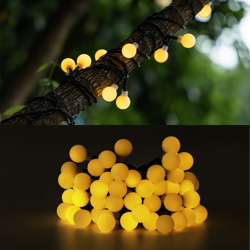 Aigostar - LED Solar-Dekorationskette 50xLED/8 Funktionen 12m IP65 800 mAh warmweiß