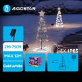 Aigostar - LED Solar-Weihnachtsdekoration LED/0,26W/3,7V 75cm IP65 500 mAh kaltweiß