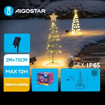 Aigostar - LED Solar-Weihnachtsdekoration LED/0,26W/3,7V 75cm IP65 warmweiß