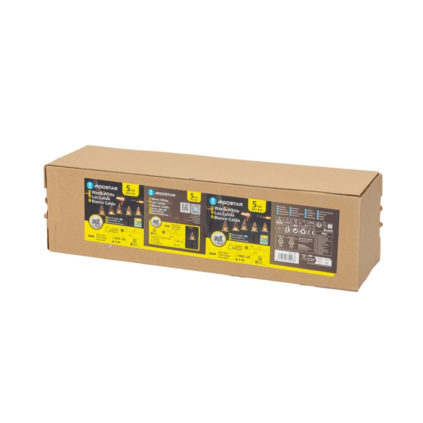 Aigostar - LED Solar-Weihnachtsleuchte LED/0,054W/1,2V 1m IP65 warmweiß