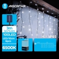Aigostar - LED Solar-Weihnachtslichterkette 100xLED/8 Funktionen 8x0,4m IP65 kaltweiß 800 mAh