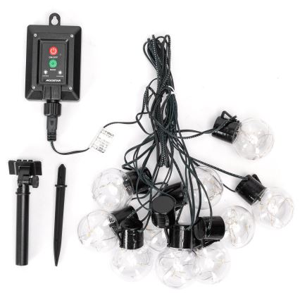 Aigostar - LED-Solar-Weihnachtslichterkette 10xLED/8 Funktionen 6,5m IP65 500 mAh mehrfarbig
