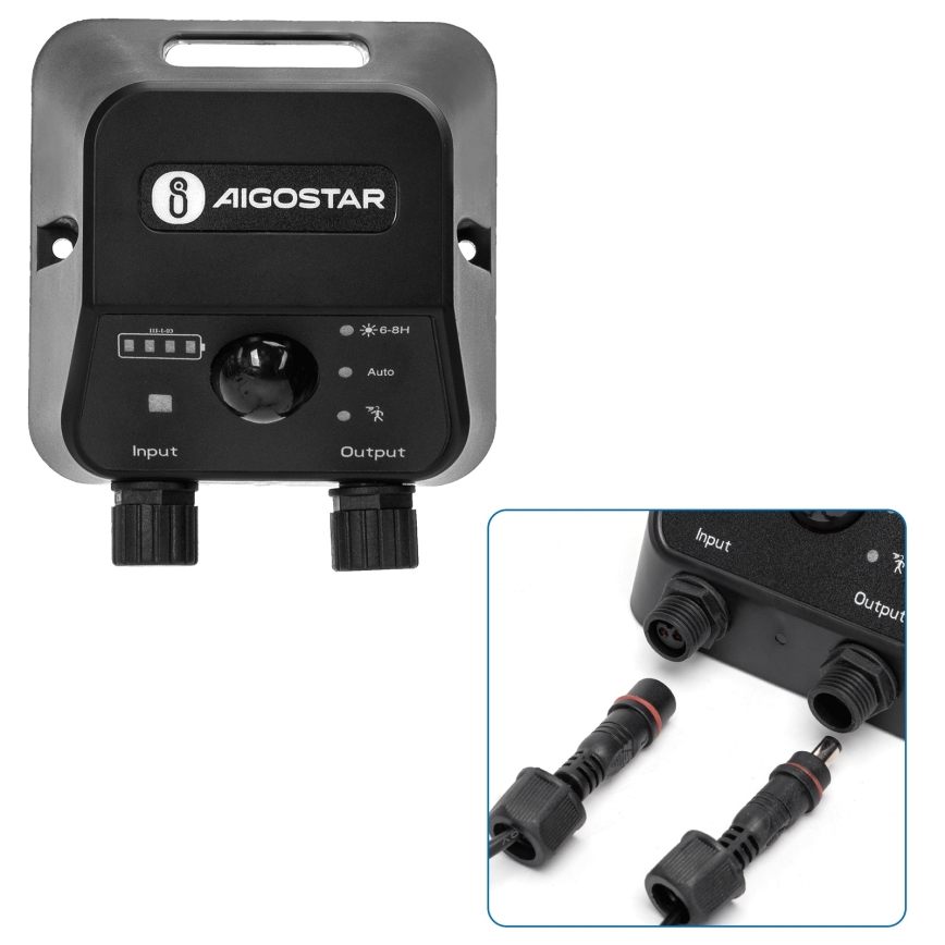 Aigostar - LED-Solarhängeleuchte mit Sensor LED/35W/12V 3000 mAh 6500K d 10 cm + Fernbedienung