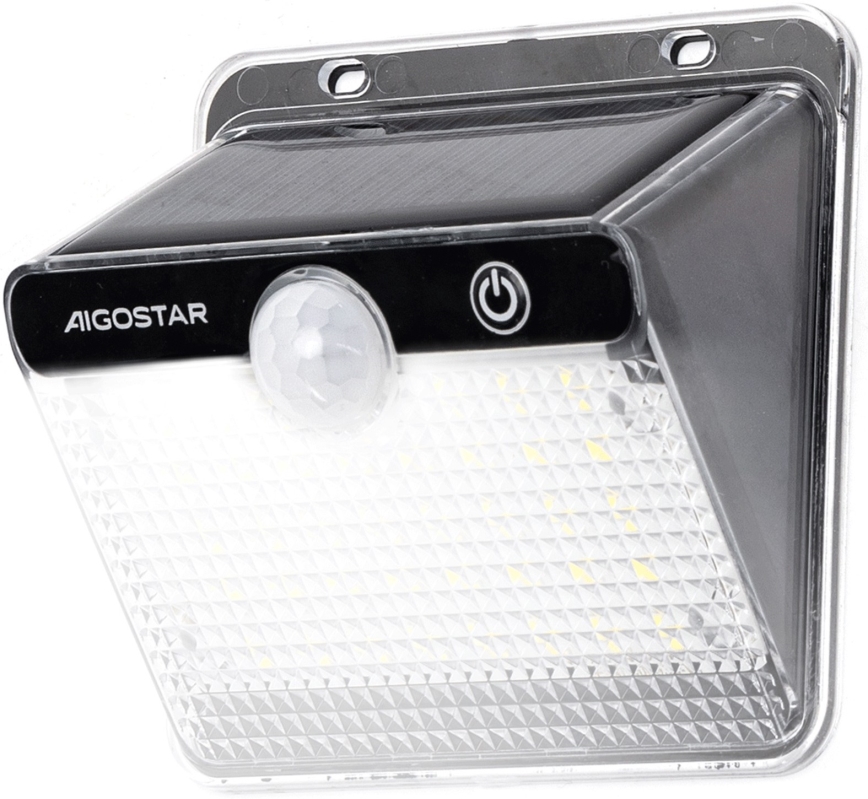 Aigostar - LED Solarlampe mit Bewegungssensor LED/3,7V 6500K 1200 mAh IP65 Schwarz