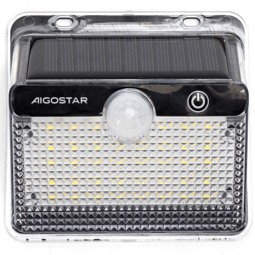 Aigostar - LED Solarlampe mit Bewegungssensor LED/3,7V 6500K 1200 mAh IP65 Schwarz