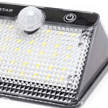Aigostar - LED Solarlampe mit Bewegungssensor LED/3,7V 6500K 1200 mAh IP65 Schwarz