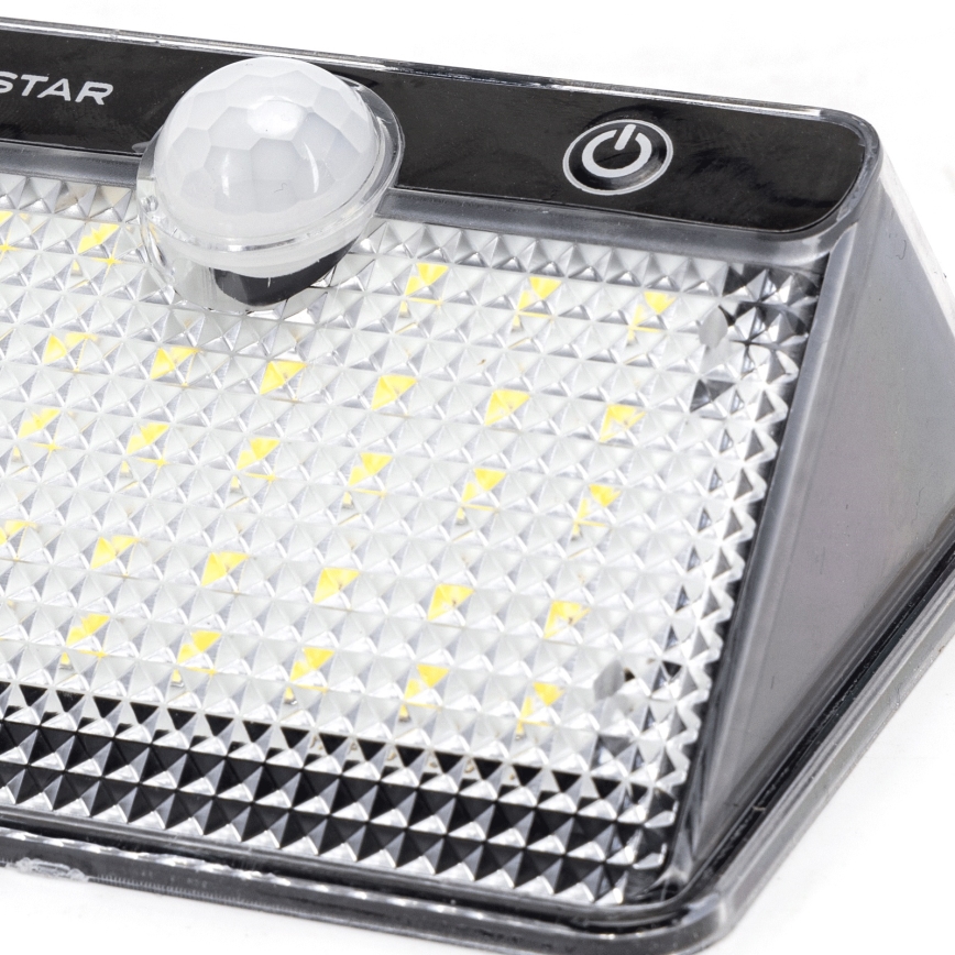 Aigostar - LED Solarlampe mit Bewegungssensor LED/3,7V 6500K 1200 mAh IP65 Schwarz