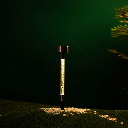 Aigostar - LED-Solarleuchte LED/0,006W/1,2V 36,7cm matt Chrom 2700K 40 mAh IP44