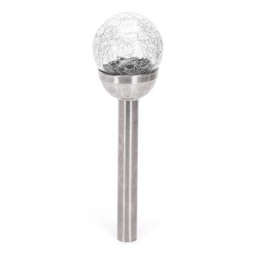 Aigostar - LED-Solarleuchte LED/0,006W/1,2V 37,8cm mattchrom 2700K IP44 100 mAh